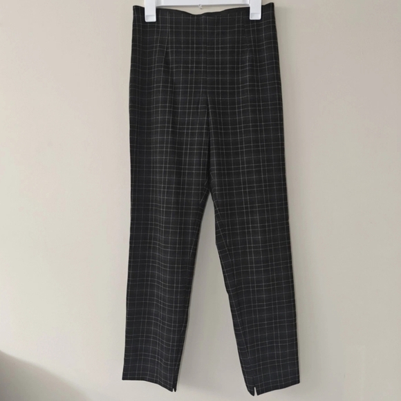 Equastrian Medium Skinny Plaid Pants Dark Gray Office Work‎ Wear Stretch Comfort - Picture 3 of 5